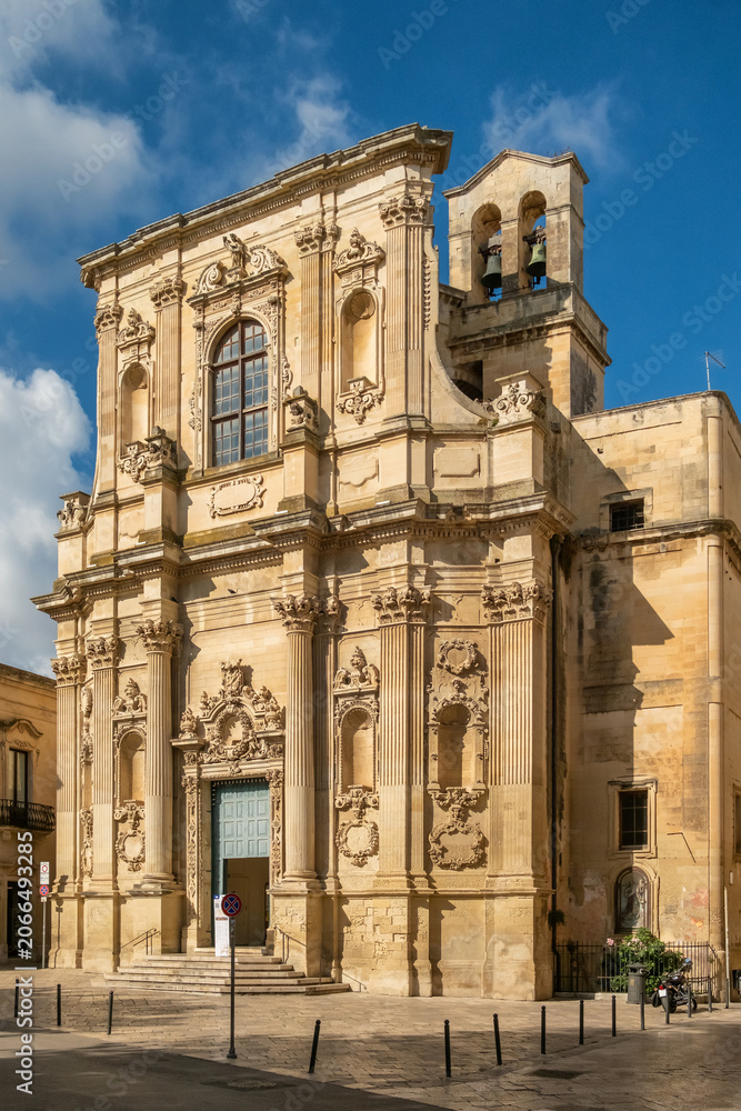 Naklejka premium Baroque Facade of the Church of Santa Chiara, Lecce, Italy