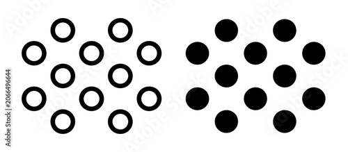 Fotografi Contrast Circles, Black and White Dots, Abstract Pattern, Simple Geometric Shape