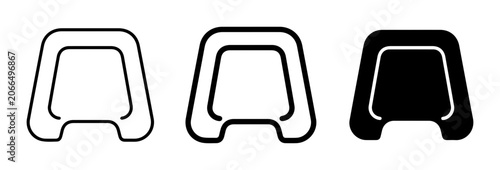 Cuadro en lienzo Step Stool Icons, Simple Black and White Vector Graphics for Home and Office