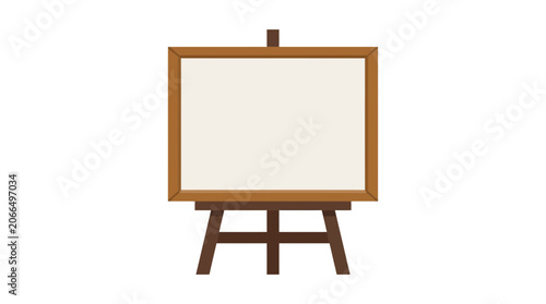Blank Canvas on Wooden Easel, Art Studio Display, Copy Space