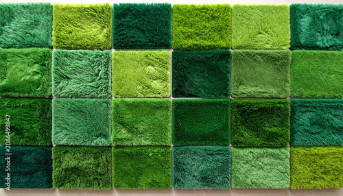 Vibrant Green Carpet Tiles Texture Background  Assortment of Shades and Patterns