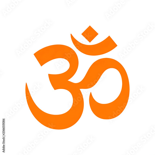 sacred orange om symbol vector illustration for hindu spirituality and meditation concept