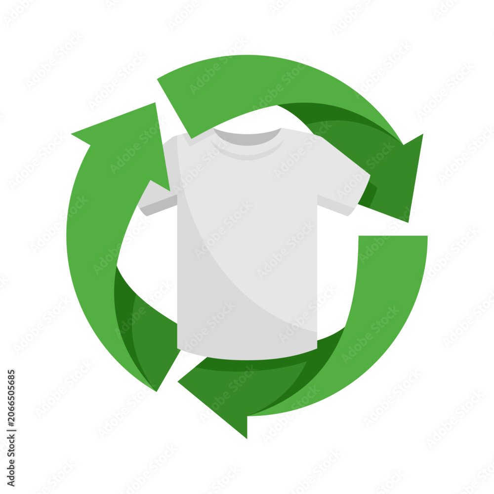 Naklejka premium Textile from Recycled materials emblem in flat colors