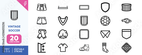 Foto Antique Soccer Attire icon set