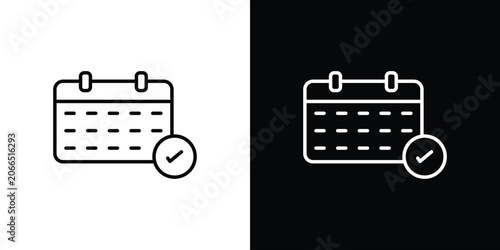 Quadro su tela Calendar check icon symbol design template.