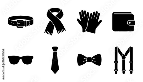 Photos Men's Accessories Silhouette Icons, Flat, for Fashion and Style