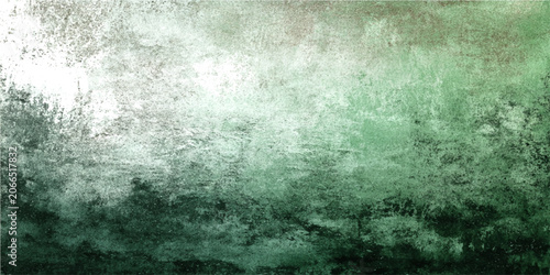 Billede på lærred Abstract watercolor painting depicts serene abstract forest landscape with lush green and dark tones, evoking peaceful mood