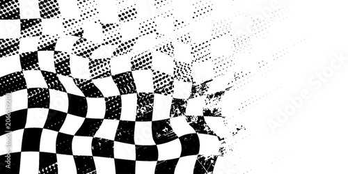 Checkered racing flag on white eps 10