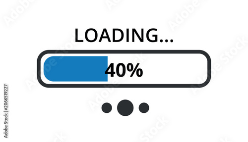 Blue loading bar illustration for websites and graphic resources 40% loaded.