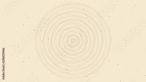 Fotografie Abstract background with concentric wavy circles and a star shape in soothing pastel colors