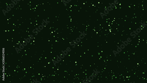 Tableau sur toile Dark background with glowing green circular dots floating in deep space cosmic concept
