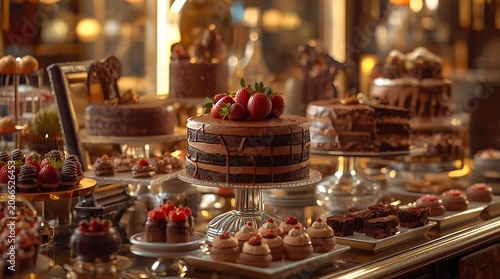 Gourmet Chocolate Dessert Feast With Luxurious Hospitality Ambiance
