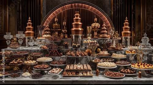 Lavish Chocolate Display Featuring Sophisticated Culinary Elegance