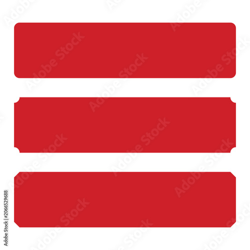 Extra Long Corner Cut Red Rectangles