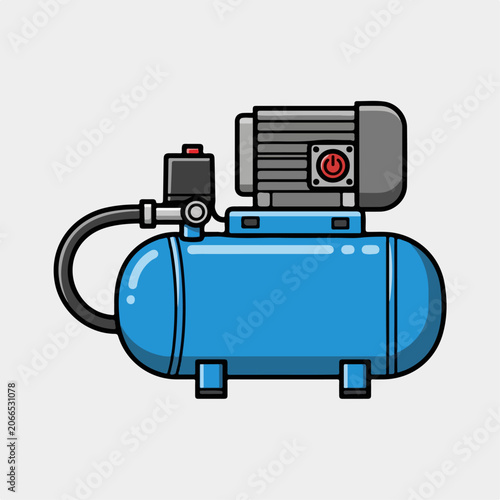Obraz na płótnie Cartoon vector illustration of an air compressor