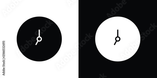 Bild auf Leinwand Clock seven icon silhouette design collection in black and white for web