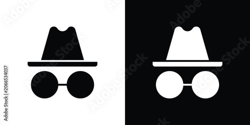 Принти на полотні Incognito icon silhouette design collection in black and white for web