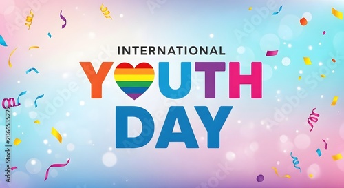 Vibrant international youth day celebration background