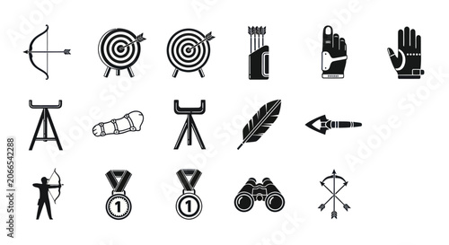 Canvas Print Archers compete in a sporting event with various equipment and targets