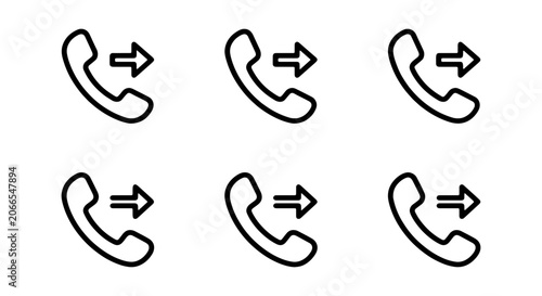 Cuadro en lienzo Outgoing Call Icons, Phone Symbol Set, Communication Vector Graphics, Contact Sy