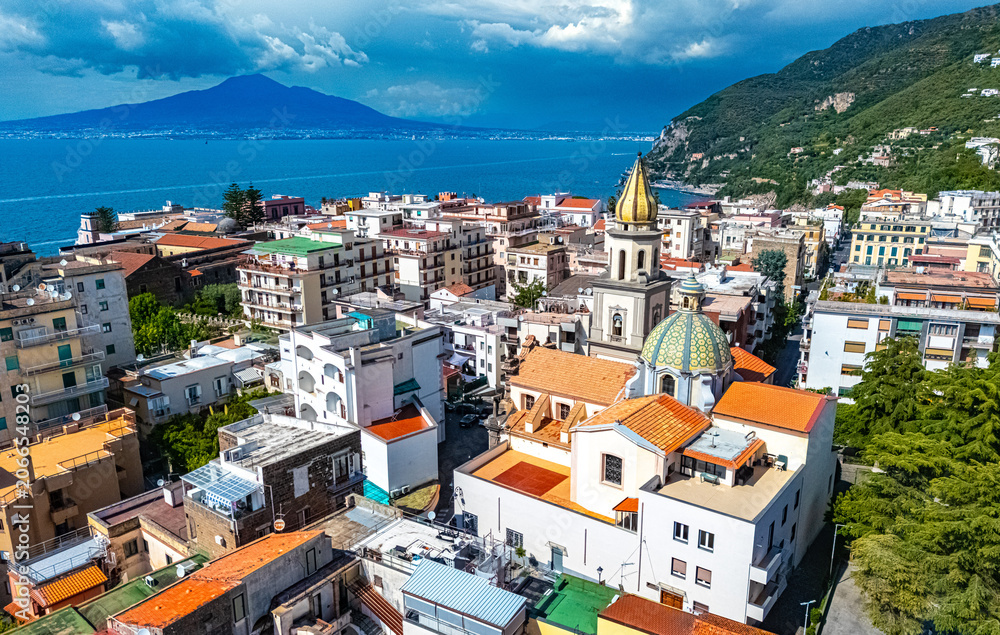 Obraz premium Aerial view if the town of Vico Equense, Campania, Italy