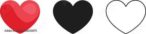 Foto Collection of heart shapes in various colors and styles
