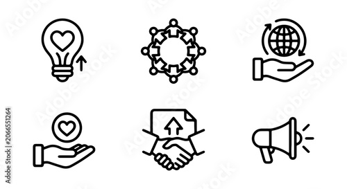 Canvastavla Corporate social responsibility icons, business ethics, sustainability, vector s