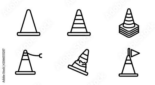 Photos Road Cone Vector Icons, Traffic Cones, Safety Barrier Symbols, Construction Site