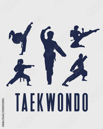 Martial Arts Fighter Silhouettes Set