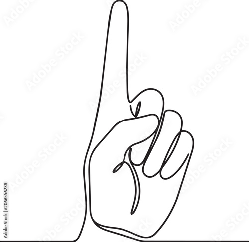 Hand pointing index finger, gesture, simple line art, vector, vector illustration, illustration