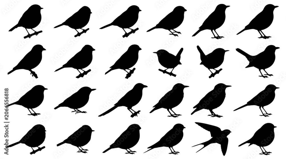 Fototapeta premium Black birds flying in different directions