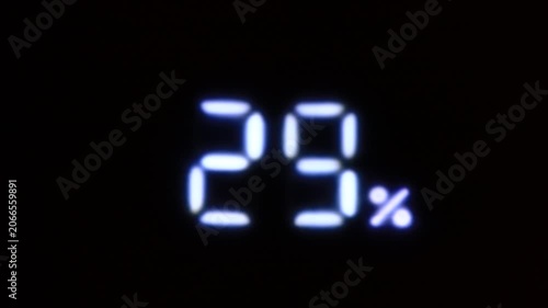 LED flashing digit on a black background
