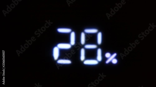 LED flashing digit on a black background