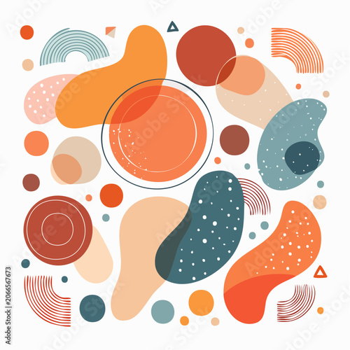Abstract Organic Shapes and Geometric Elements