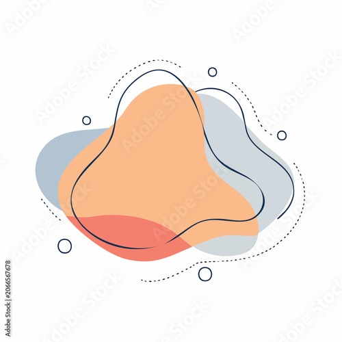 Abstract Organic Shapes with Dotted Lines and Circles
