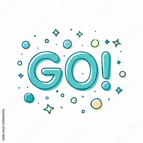 Go! Text with Stars and Circles