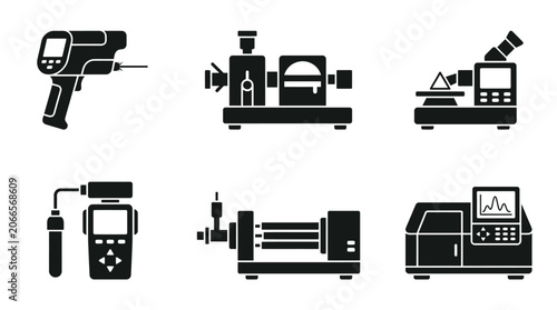 Scientific Laboratory Equipment Icons Set