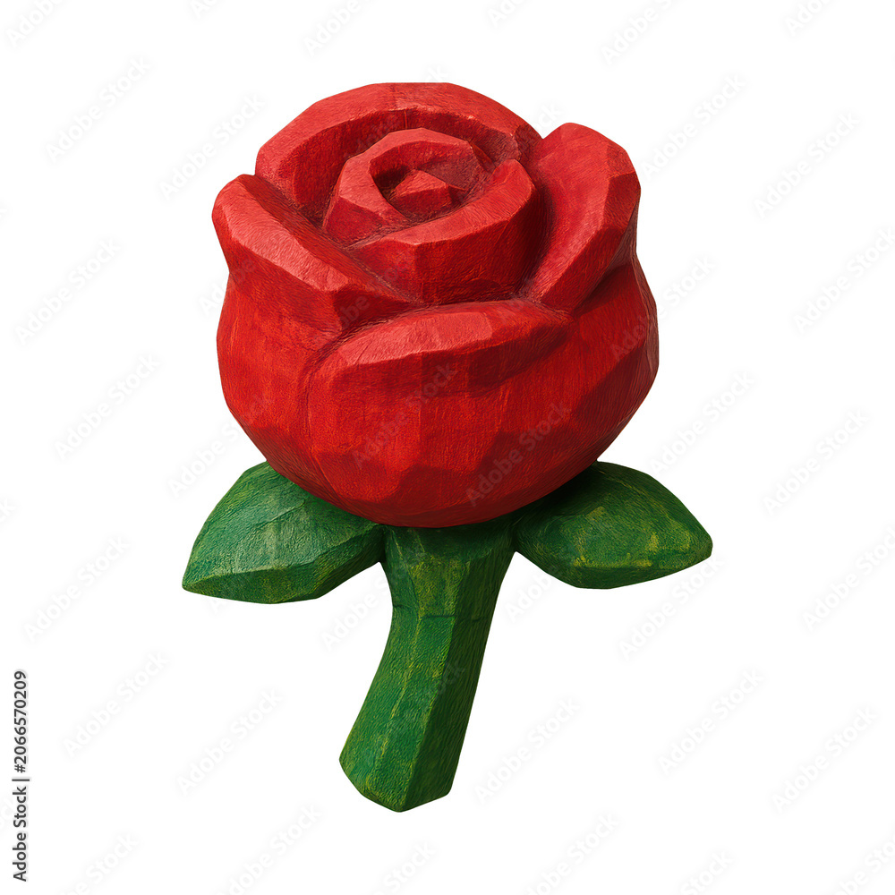 Fototapeta premium PNG Carved wooden rose illustration