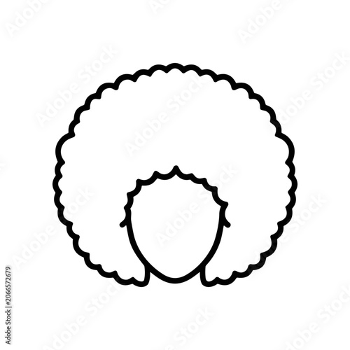 Afro hairstyle outline illustration.