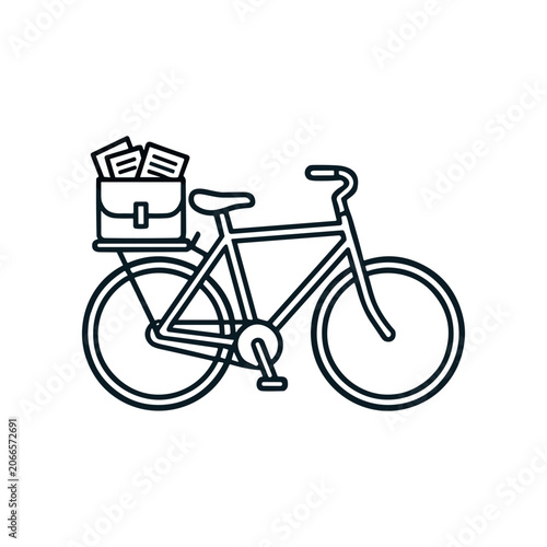 Bicycle with basket and bag attached.