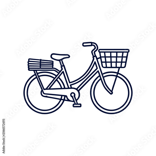 Bicycle with basket and rack.