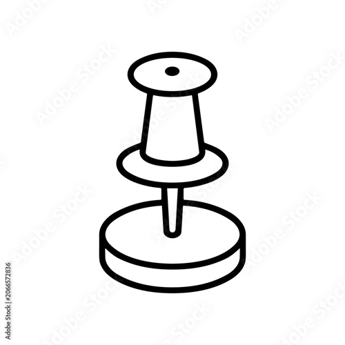 Black and white push pin drawing.