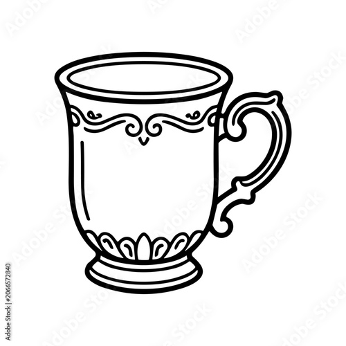 Black and white line art cup.