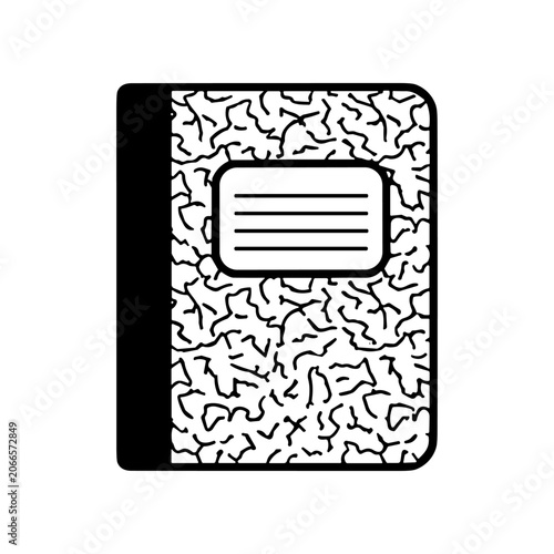 Black and white notebook cover design.