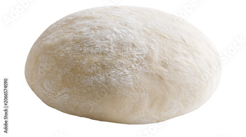 Raw pizza dough ball dusted with flour