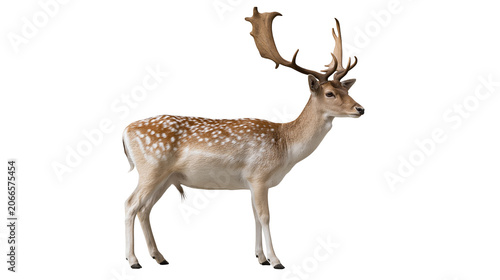 Fotografi Fallow deer buck with large antlers standing