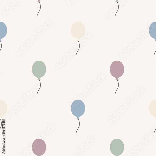 Seamless pattern of simple flat balloon illustration