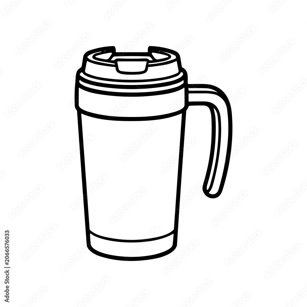Obraz premium Black and white travel mug.