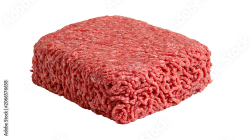 Raw ground beef patty textured, red meat