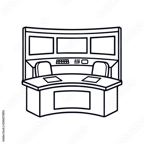 Control Room Console Desk Station.